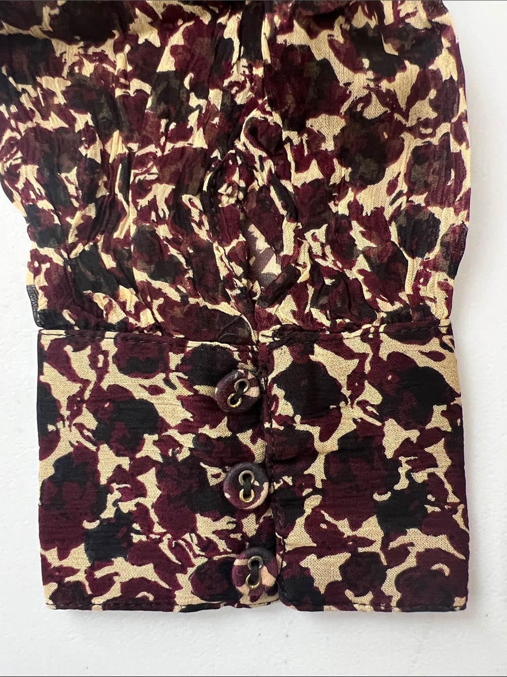 NWT Cleobella Noreen Medici Print Smocked Peplum Blouse XS Boho Sheer Sleeve - Picture 6 of 12